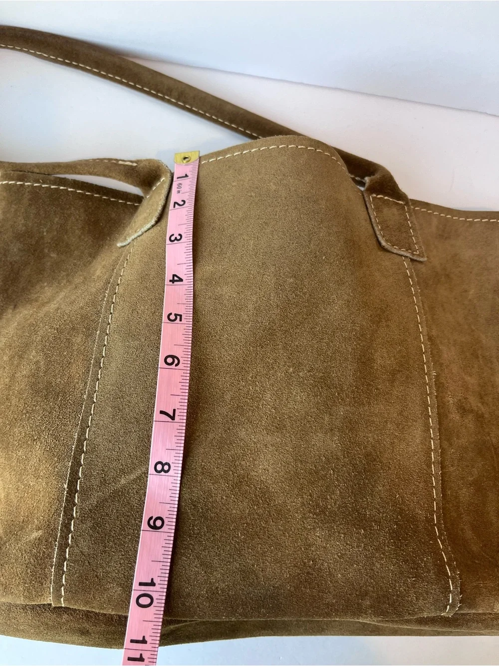 Brown Suede Leather Tote Bag